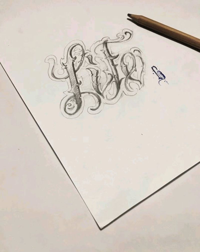 我纹的手写字体纹身图片