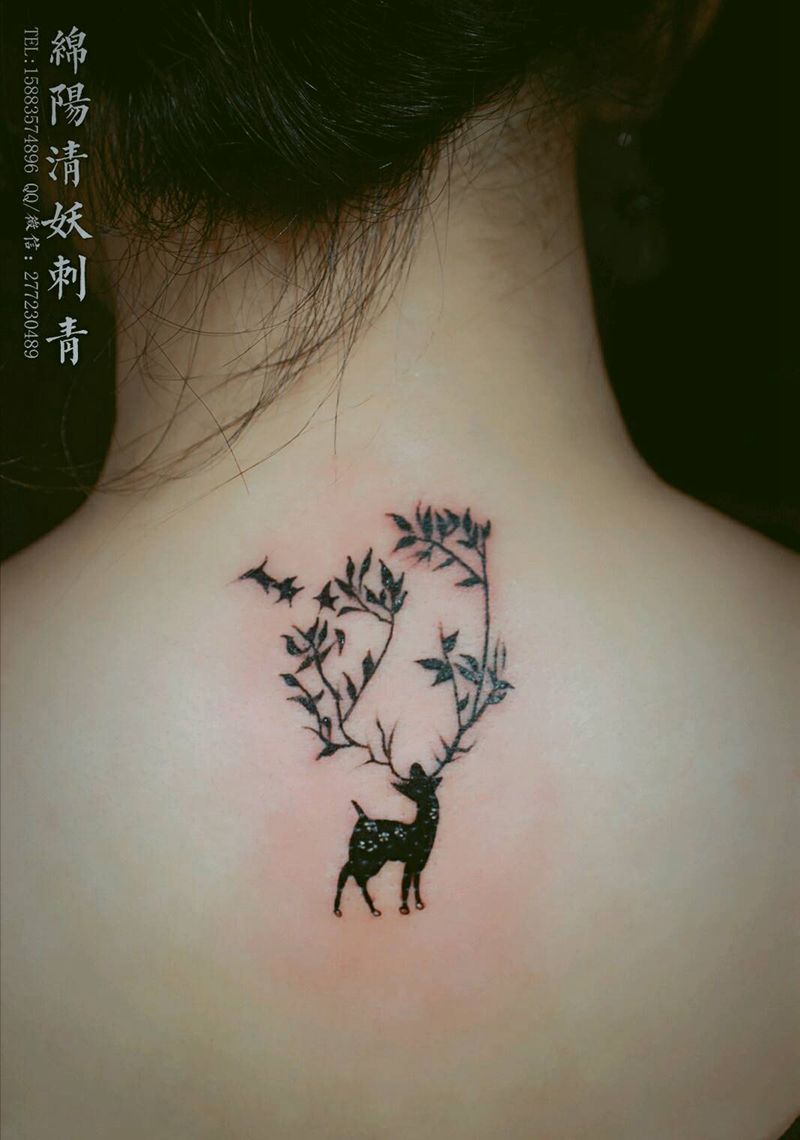 今日小图一波 最近都是小图呀纹身图片_腰部背部欧美肖像写实国画字符动物鬼神纹身图案