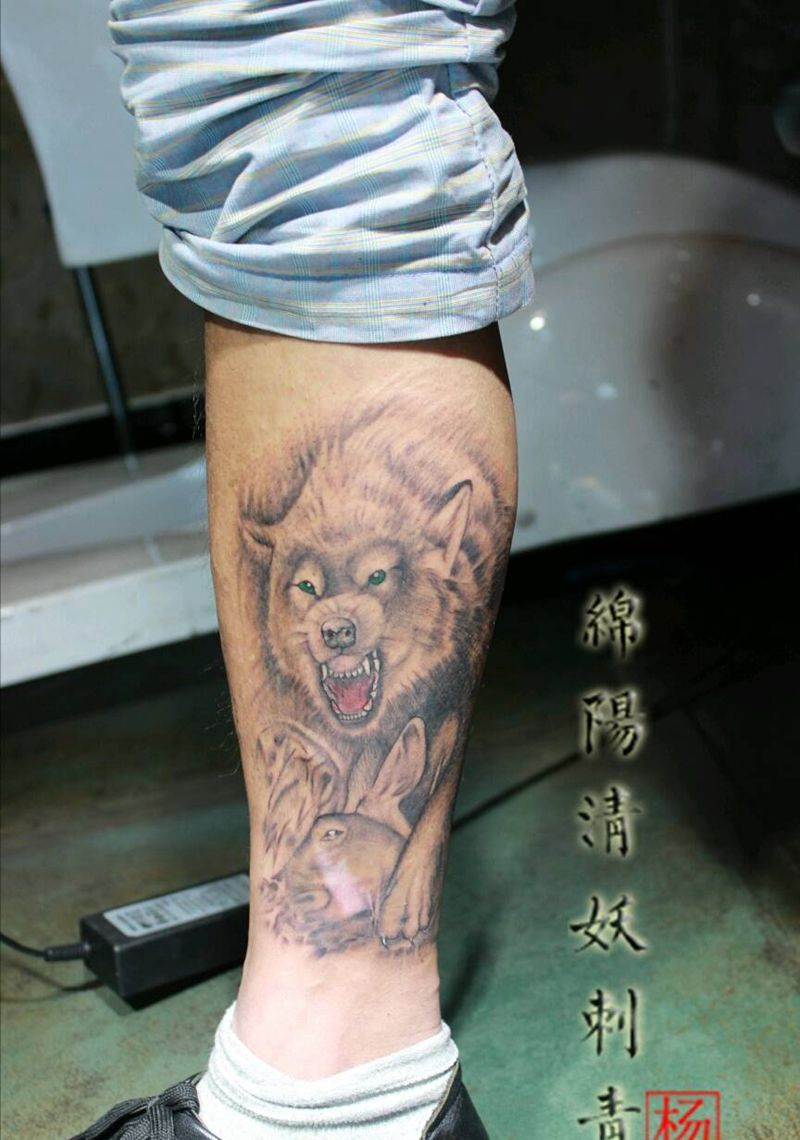 狼纹身图片