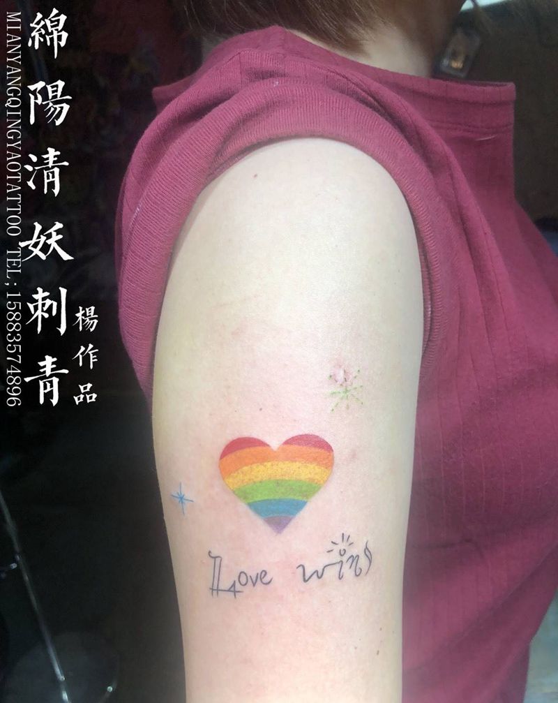 彩色爱心 字母纹身纹身图片_静物动物几何腰部肩部传统颈部肖像腹部鬼神纹身图案