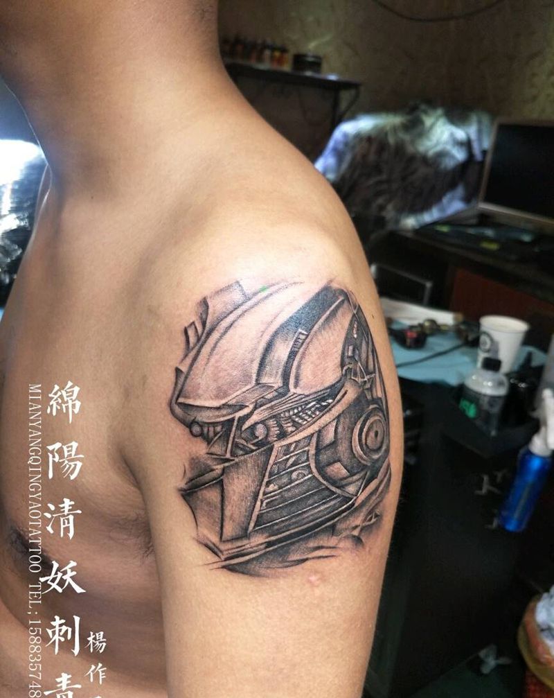 变形金刚擎天柱纹身，汽车人[强纹身图片