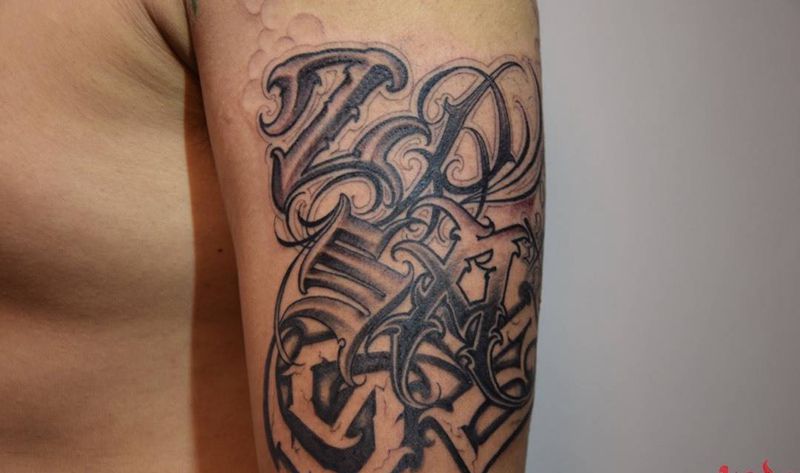 原创设计花体字纹身图片