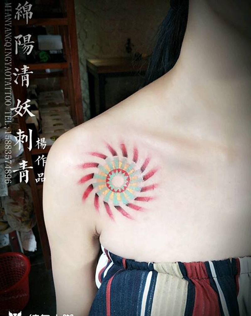 酷热的夏天就是要来一个清凉的纹纹身图片_手臂传统习俗肖像贴纸几何动物人物情侣纹身图案