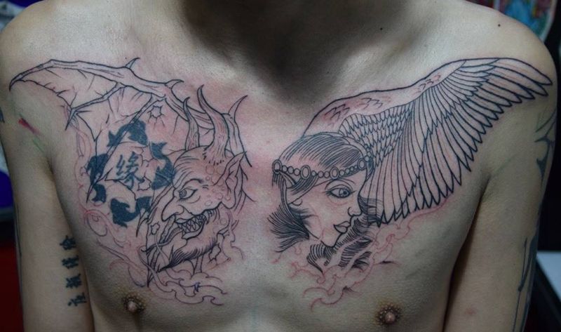 遮盖纹身未完成纹身图片