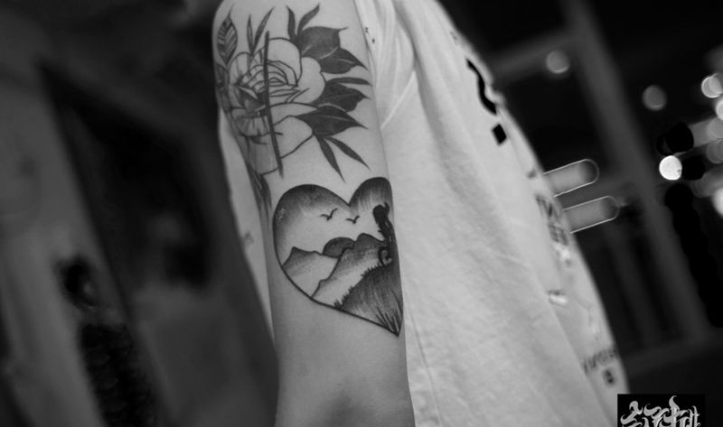 黑灰风格设计纹身图片