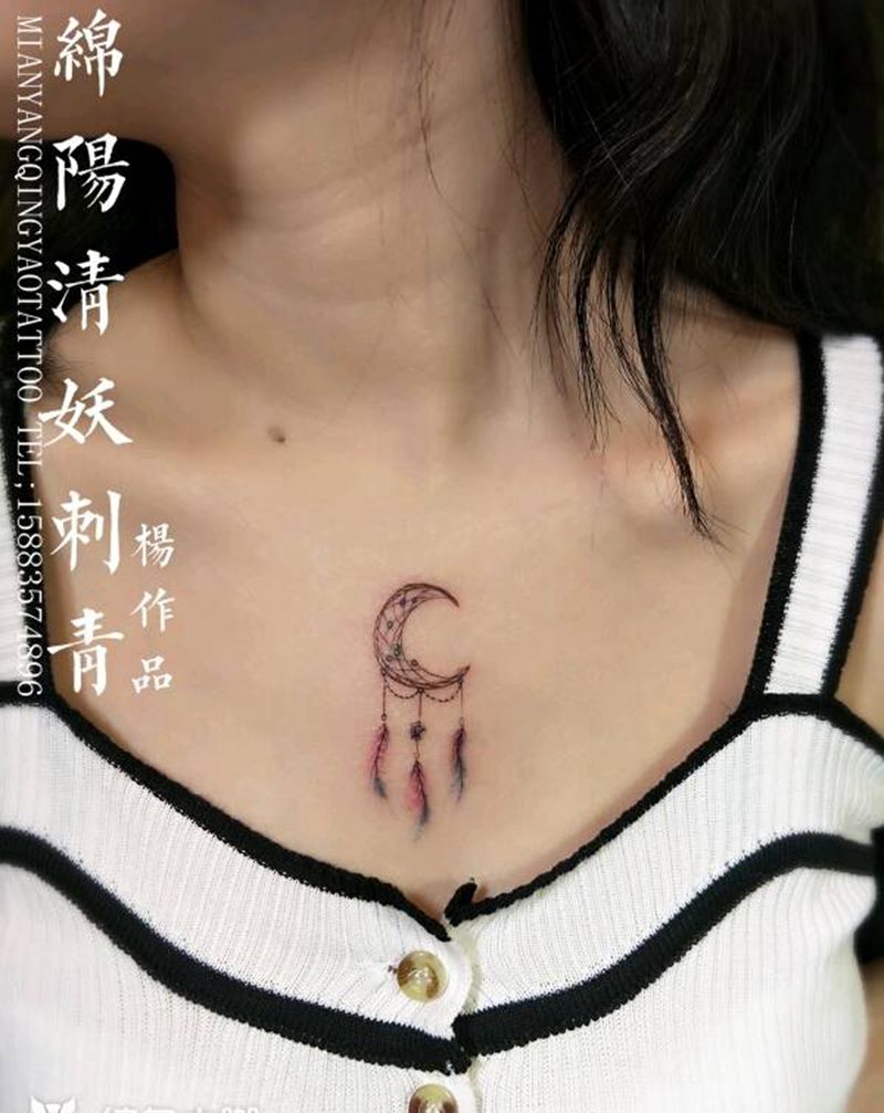 捕梦网纹身，捕捉一切美好纹身图片_腹部腰部传统肖像写实字符静物图腾纹身图案