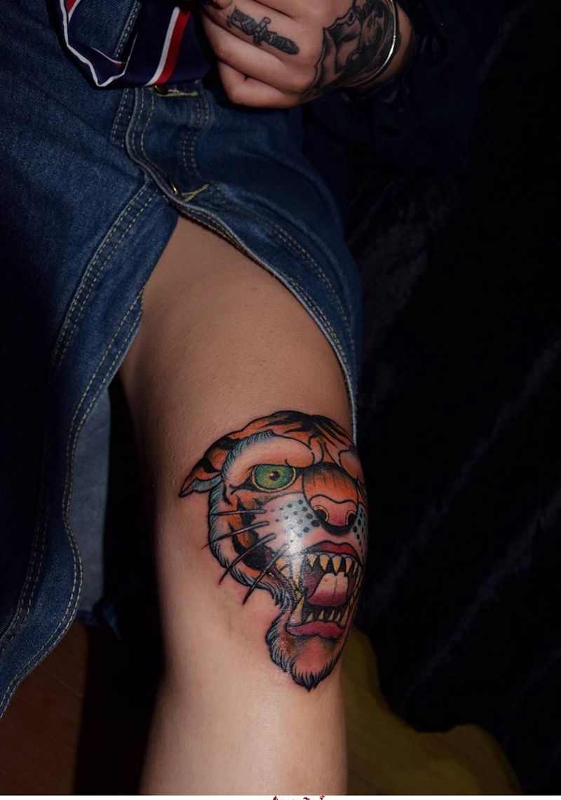 原设school虎头纹身图片