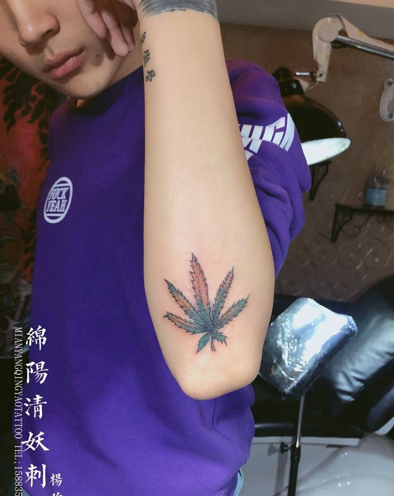 麻叶纹身图片