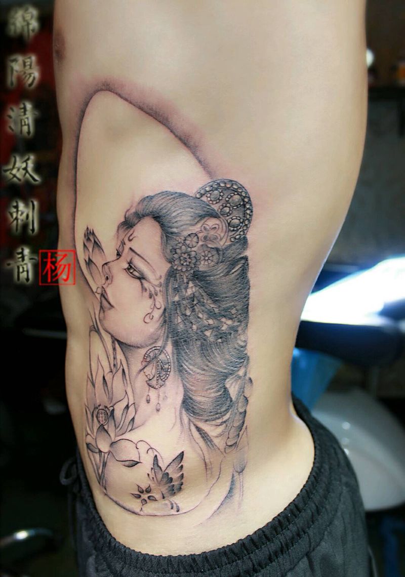 艺妓纹身纹身图片_胸部腰部背部手臂腿部脚部肖像鬼神纹身图案