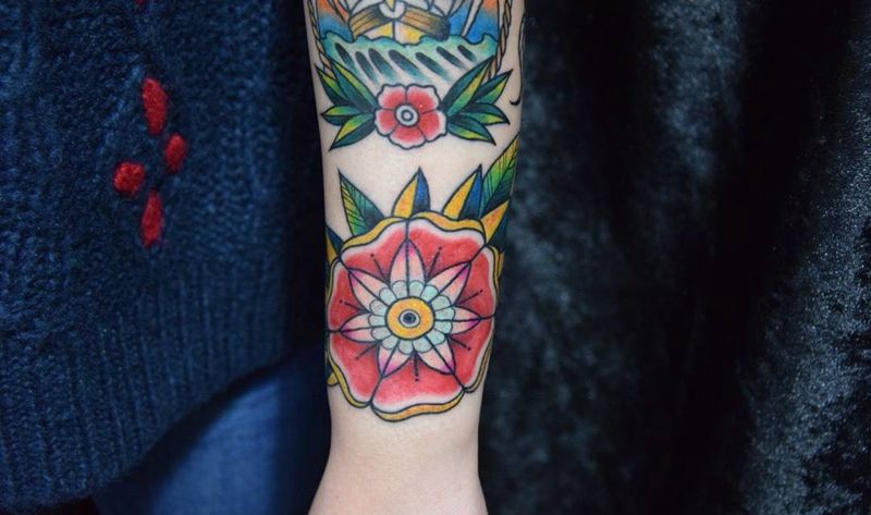 school 花盘纹身图片