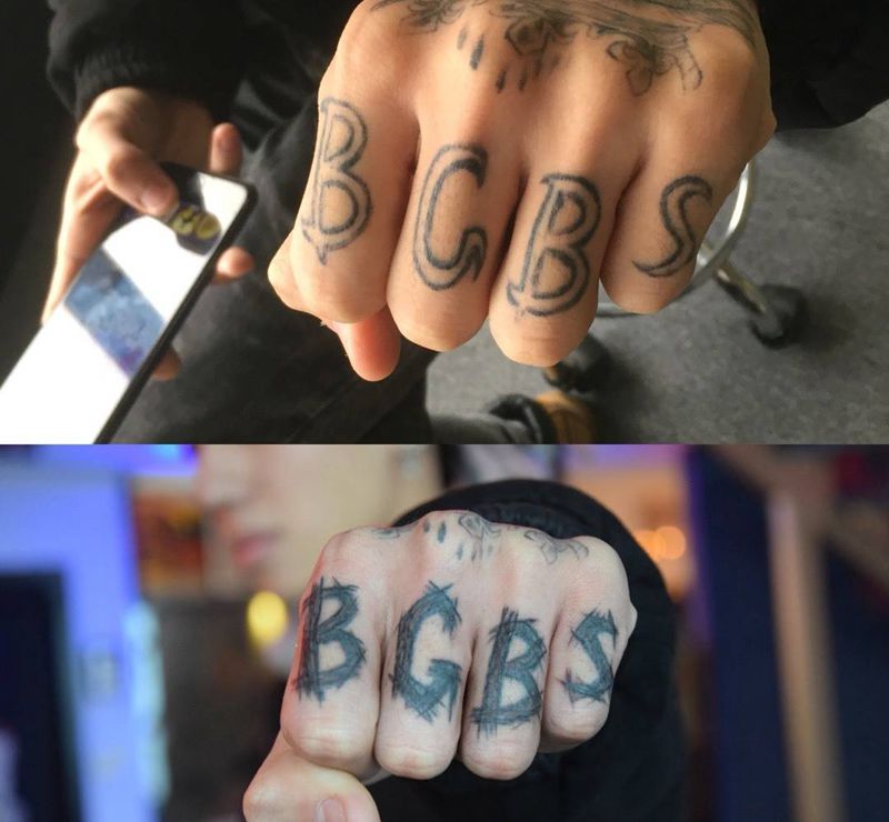 遮盖手指纹身图片