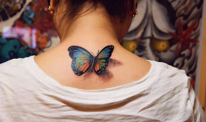 3D蝴蝶纹身图片