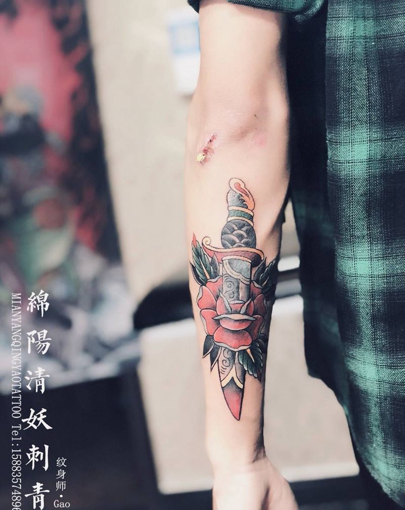 手臂欧美纹身 高作品纹身图片