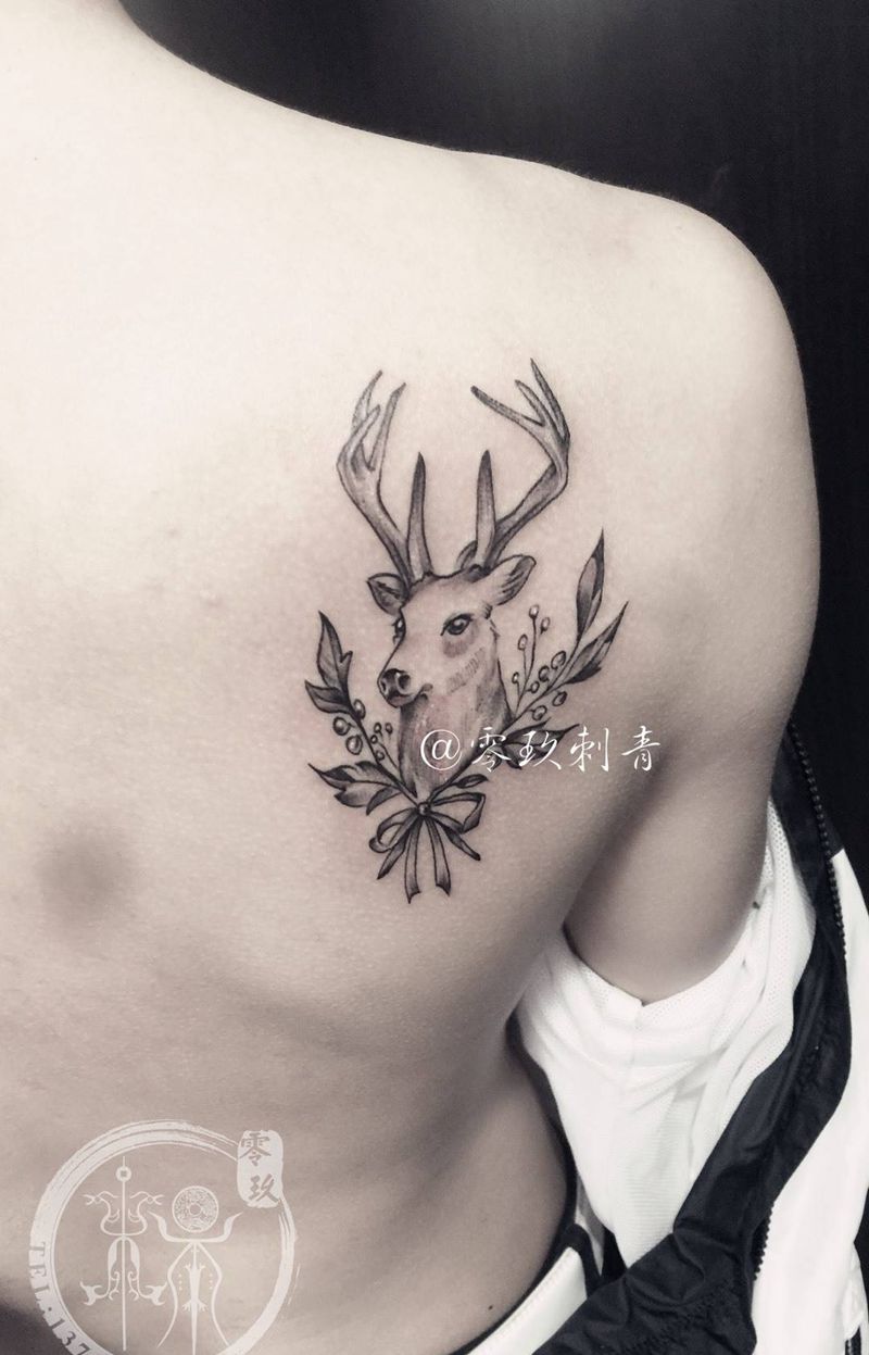 麋鹿纹身图片