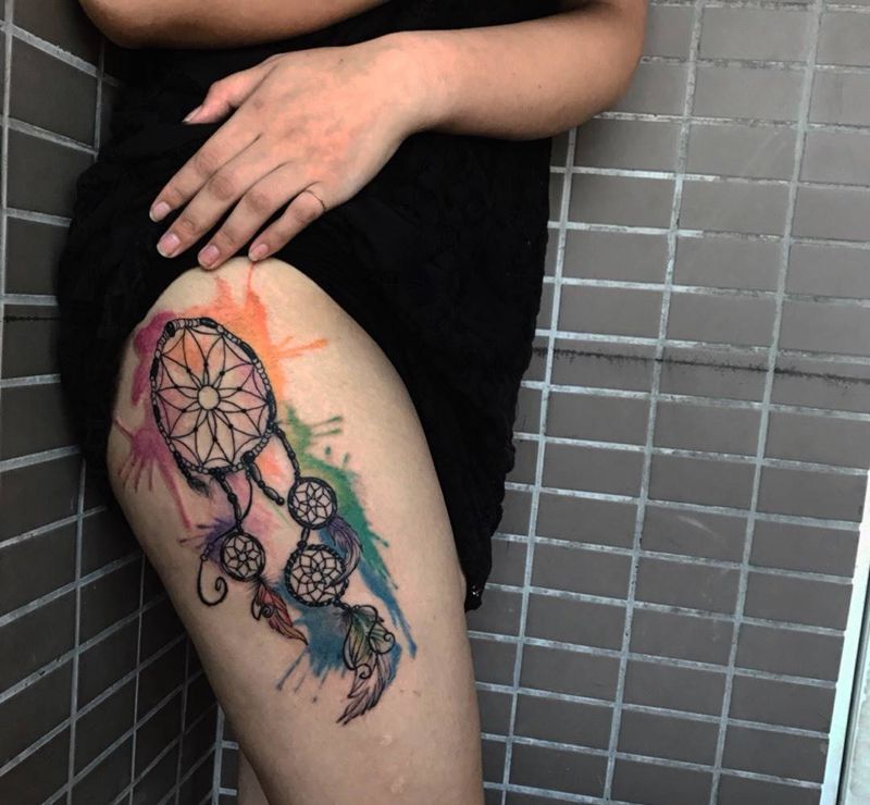 捕梦网纹身图片