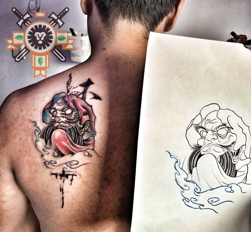 还愿达摩纹身图片