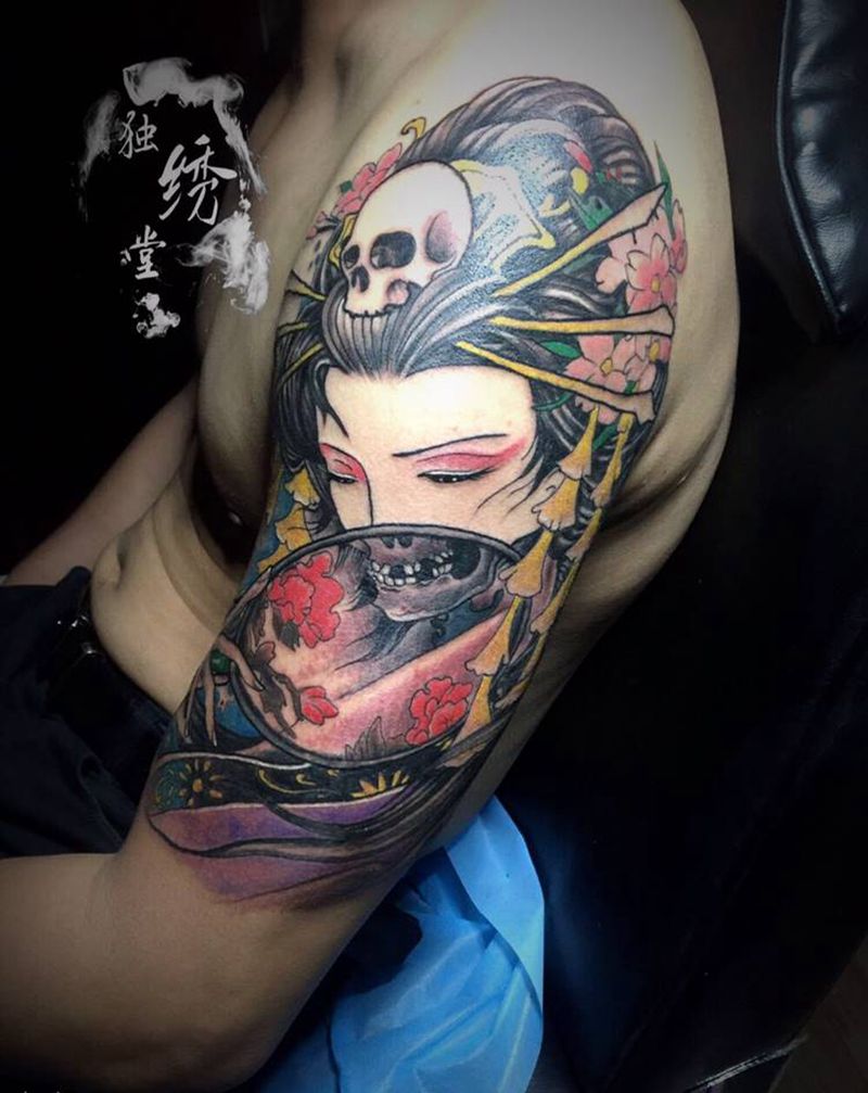 艺姬纹身图片_手臂纹身图案