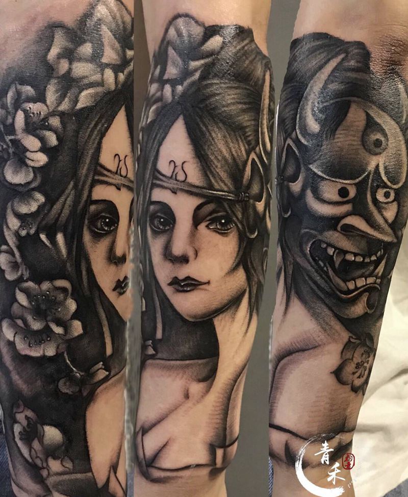 小臂纹身图片_手臂新传统纹身图案