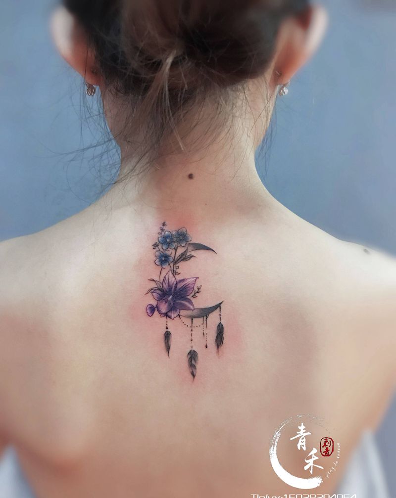 小清新纹身图片_背部纹身图案