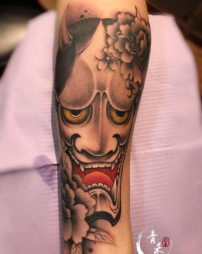 般若纹身图片_手臂新传统纹身图案