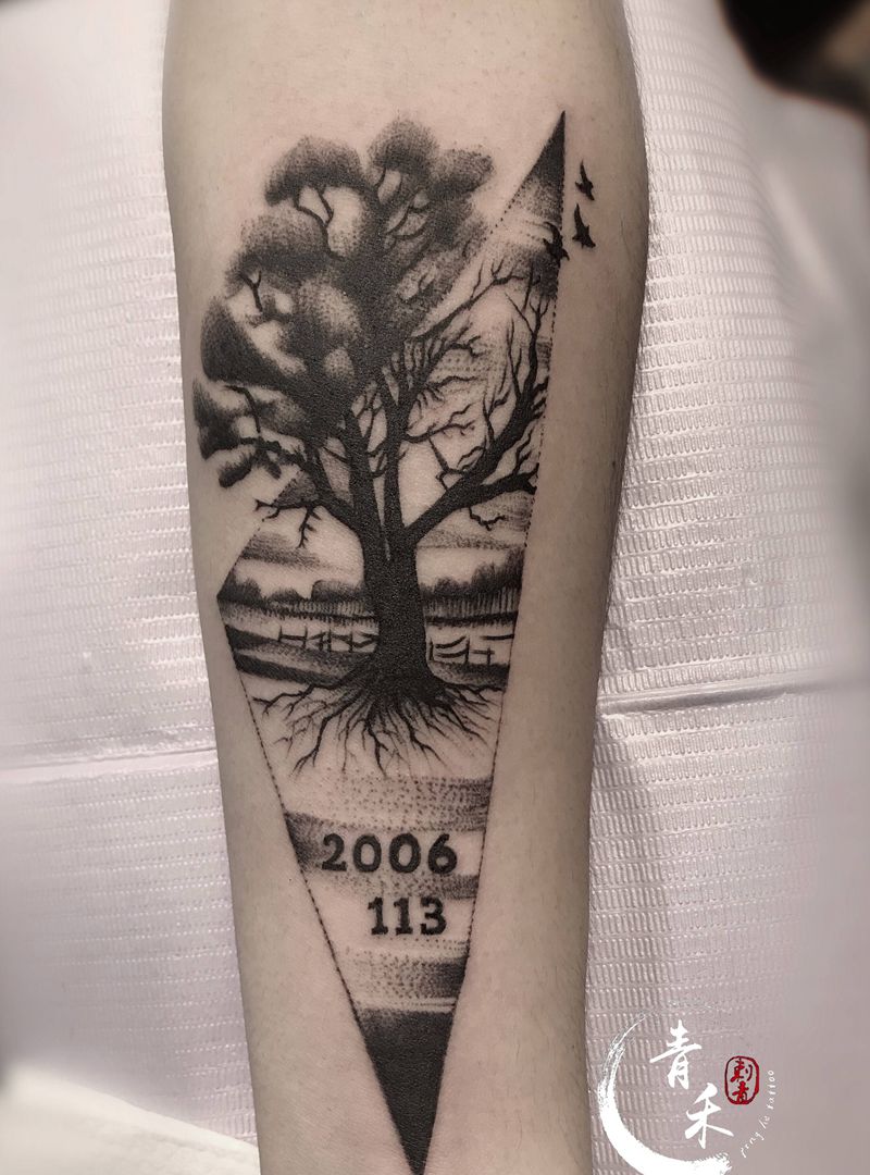 圆七纹身图片_欧美写实纹身图案