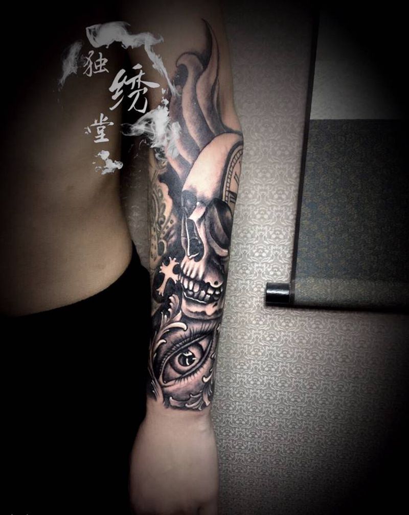 欧美包小臂纹身图片_手臂纹身图案