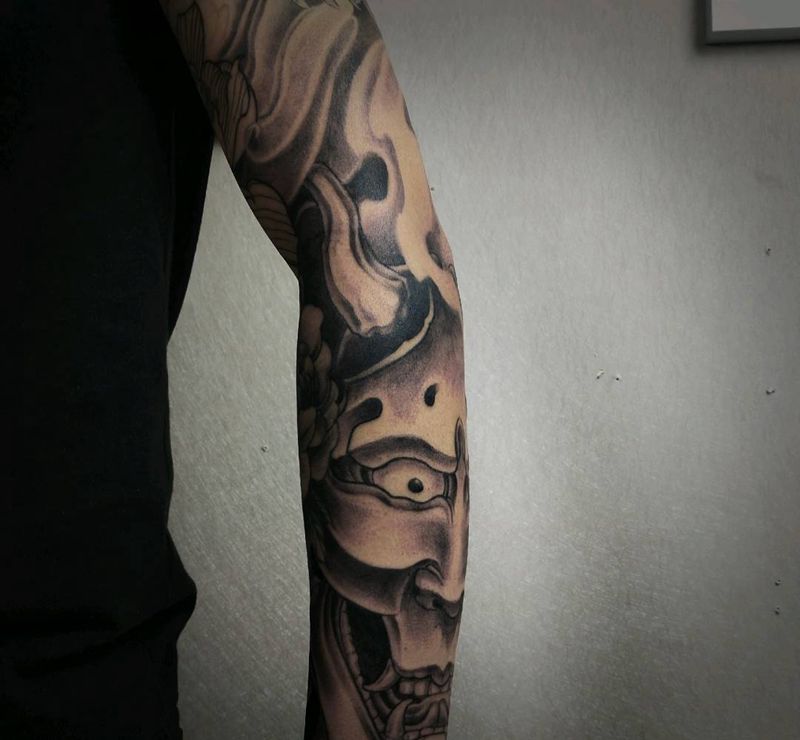 般若纹身图片_手臂新传统般若纹身图案