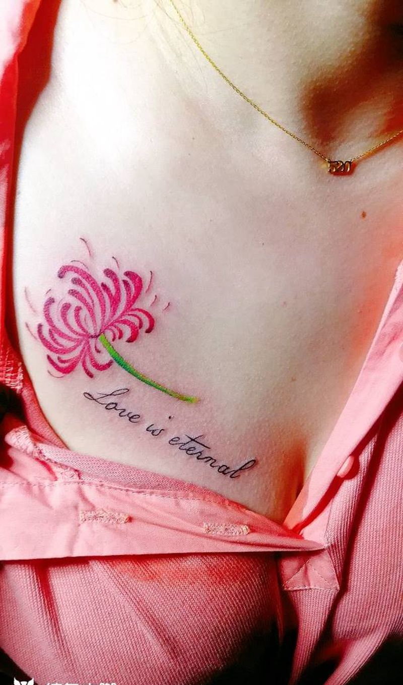 彼岸花纹身图片_胸部纹身图案