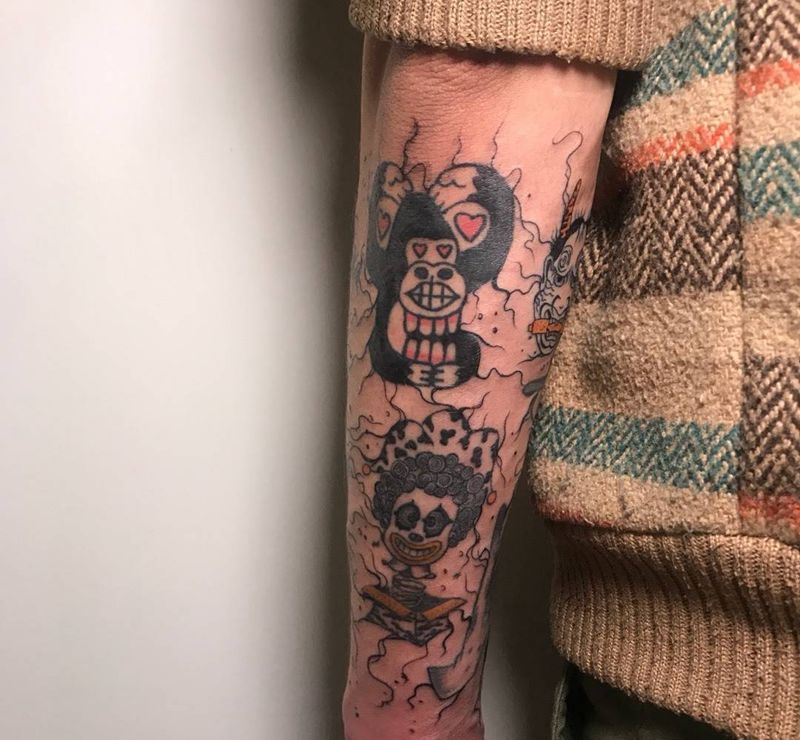 花臂拼接纹身图片