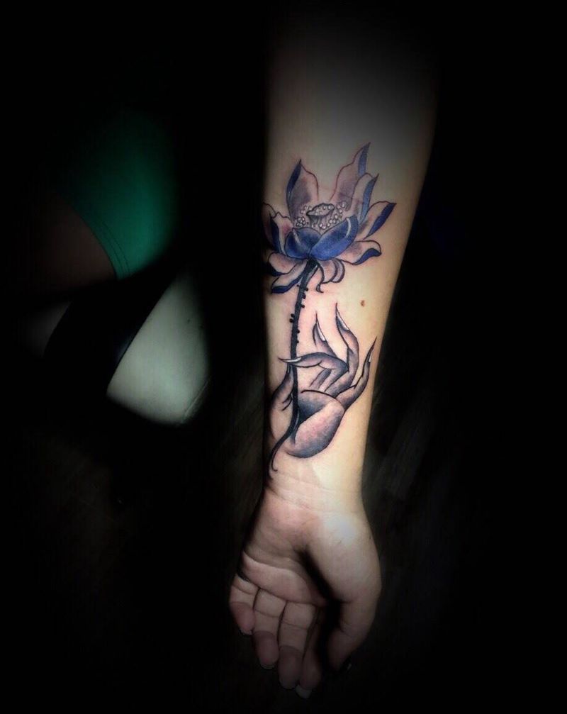 莲花佛指纹身图片