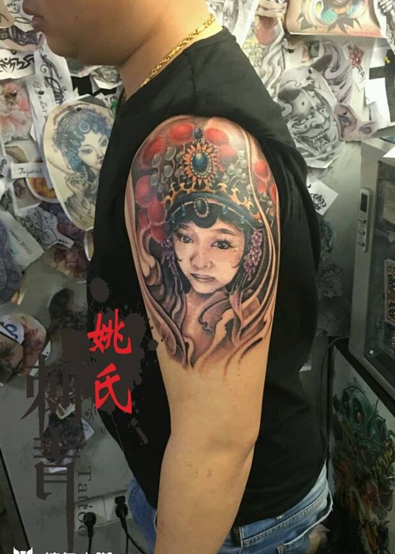 原创设计花旦纹身图片