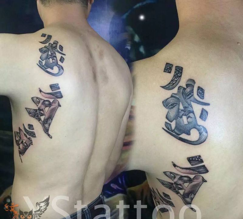 小清新纹身图片_成品肩部胸部背部腿部清新手臂人物图腾宗教纹身图案