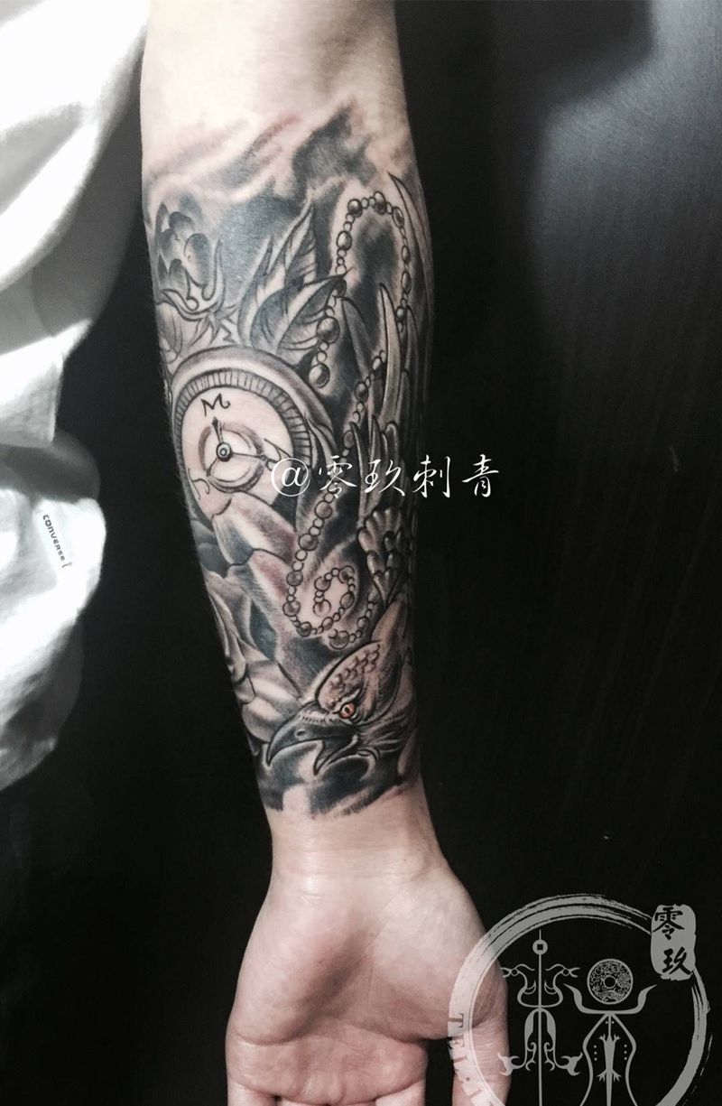 原创设计遮盖神兽滴血狼头纹身图片_成品欧美动物遮盖纹身图案