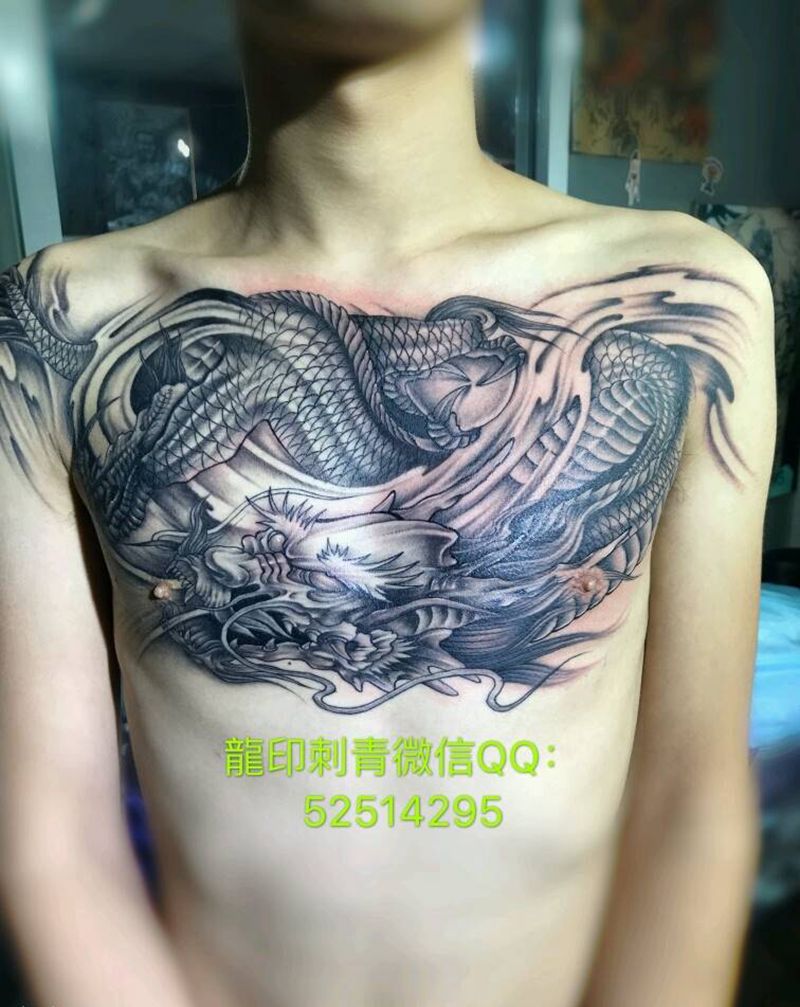 花胸龙完成纹身图片