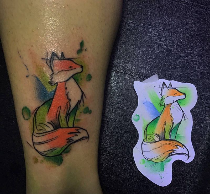 小狐狸纹身图片