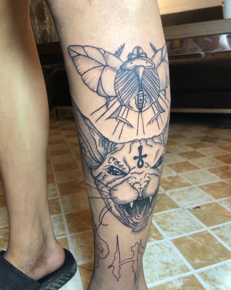 满背纹身图片_背部手臂纹身图案