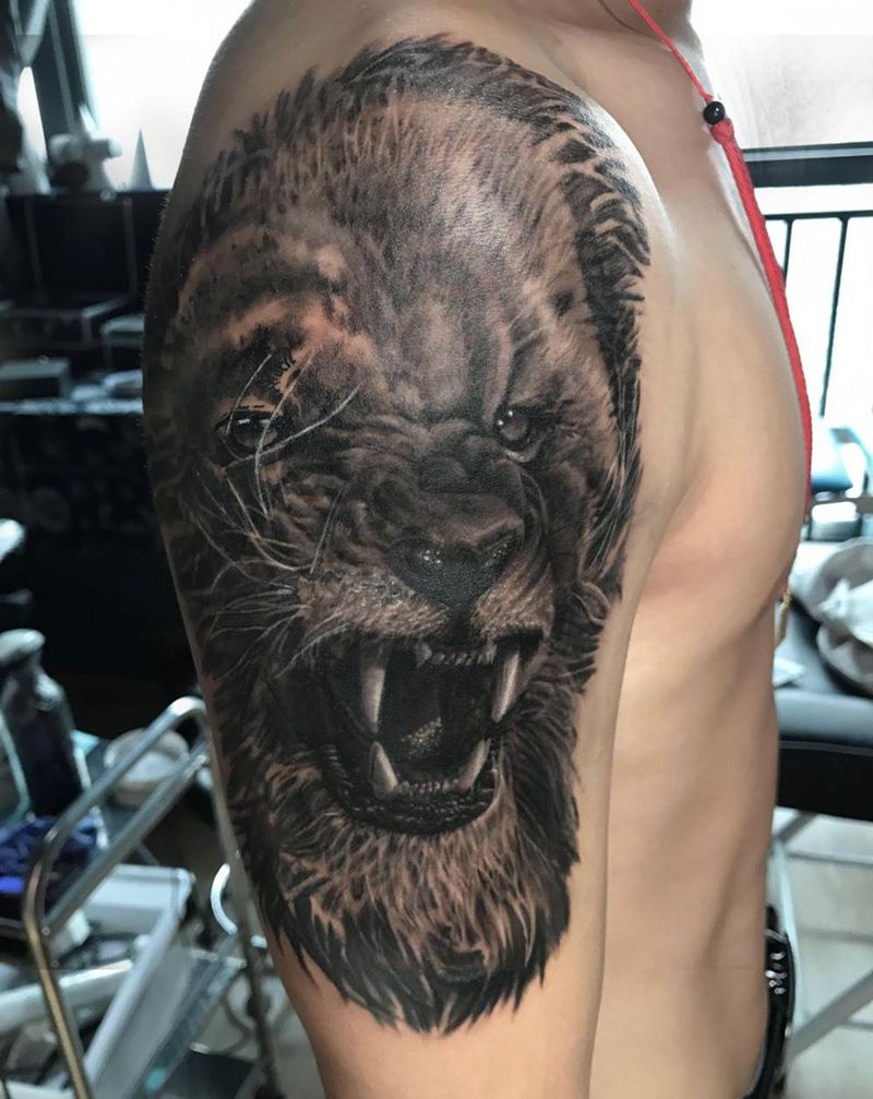 写实✖️狮子纹身图片