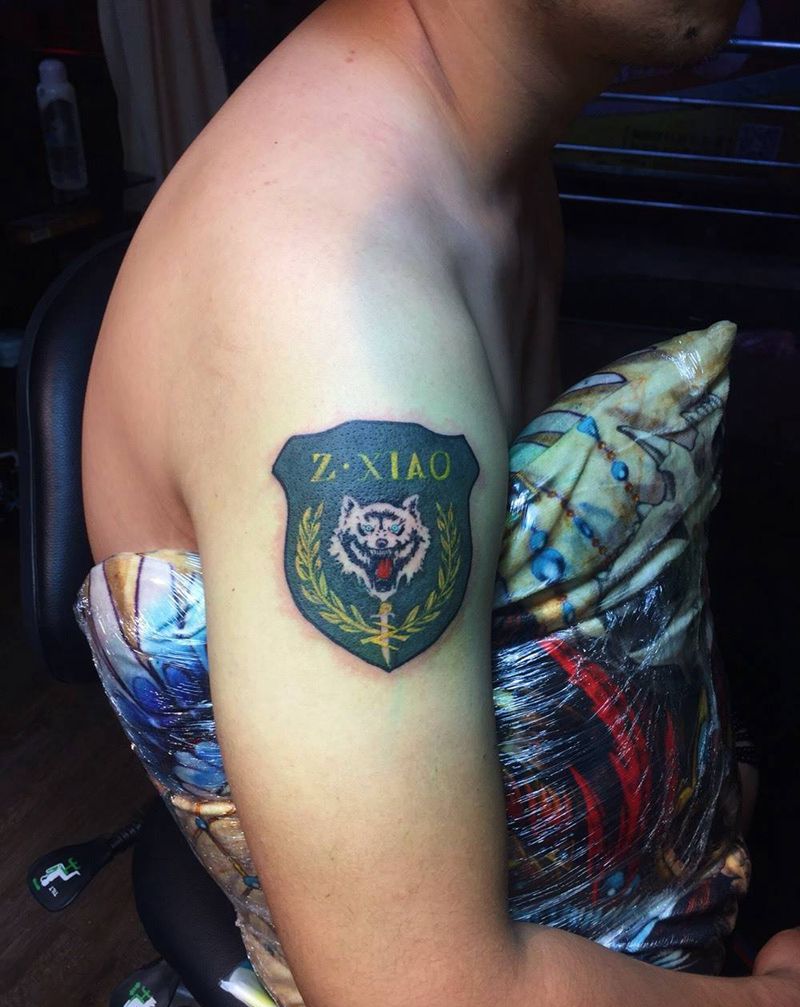 部队纪念肩章纹身图片