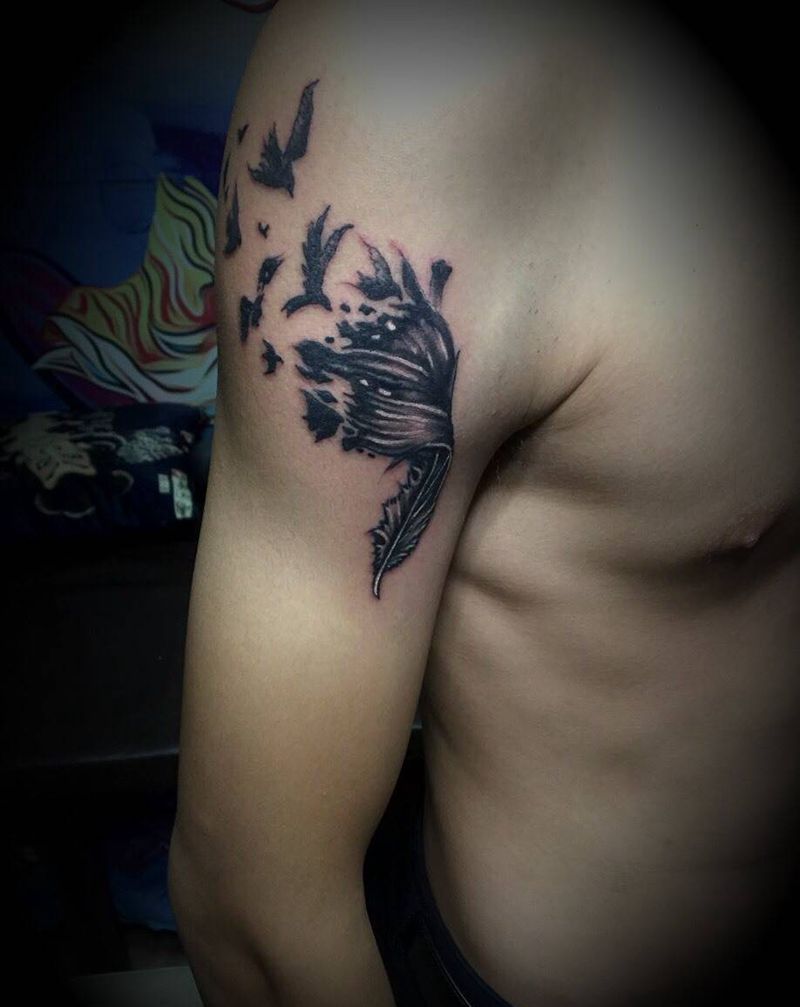 羽毛纹身图片