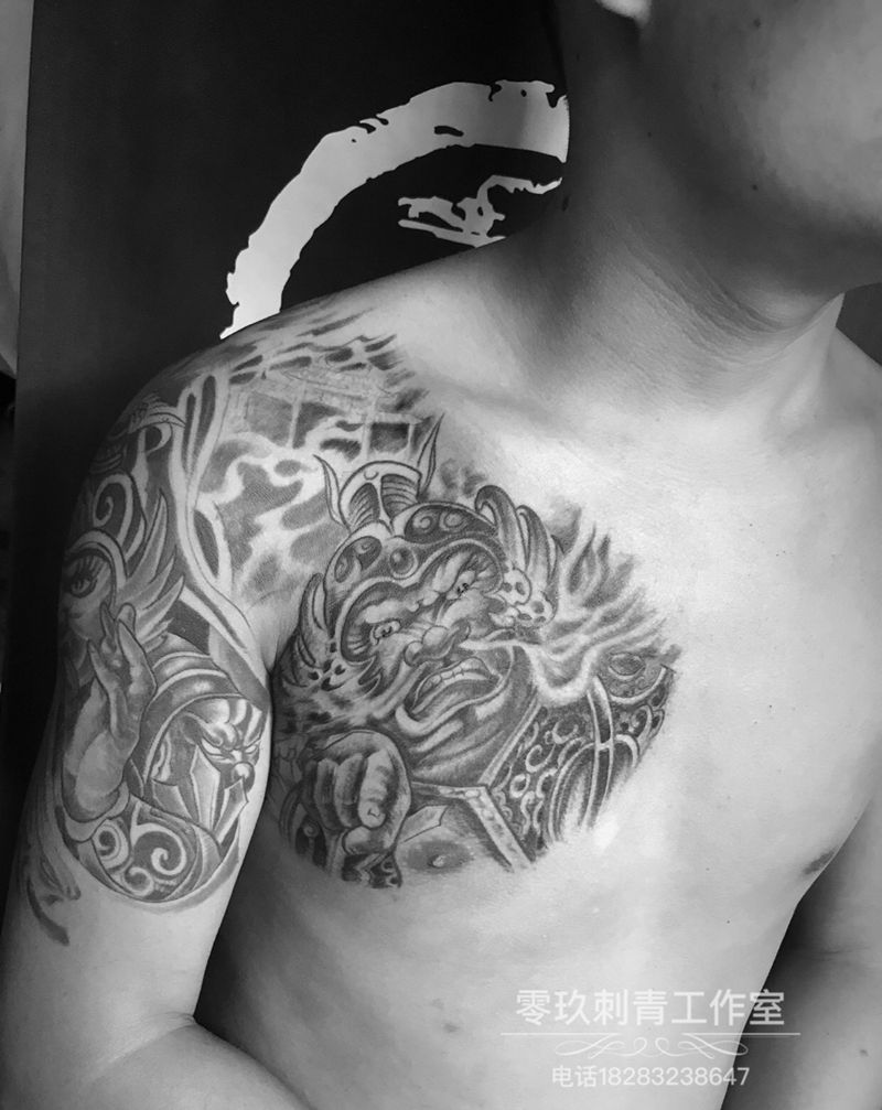 哼哈二将纹身图片