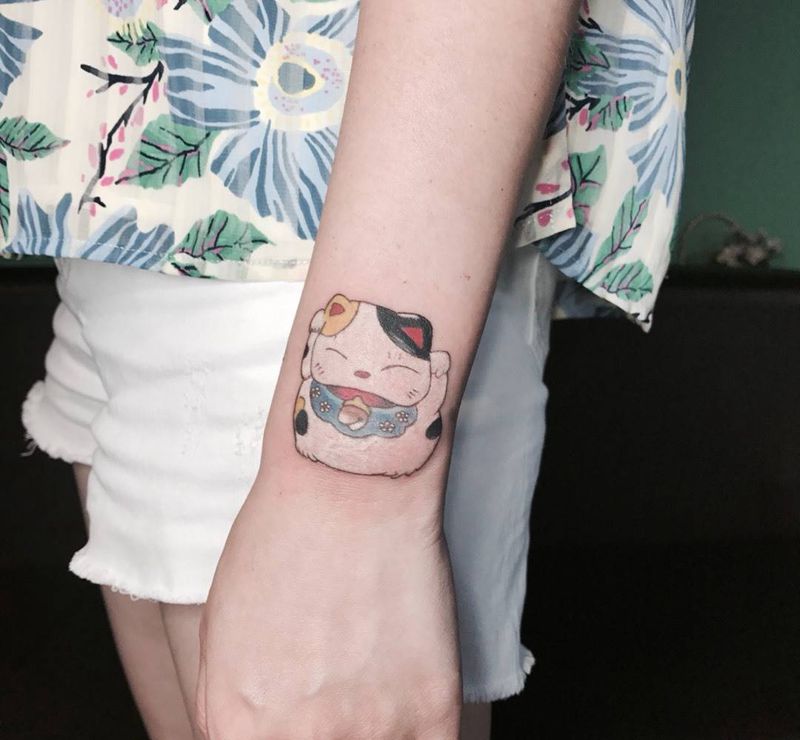 招财猫✖️疤痕✖️遮盖纹身图片