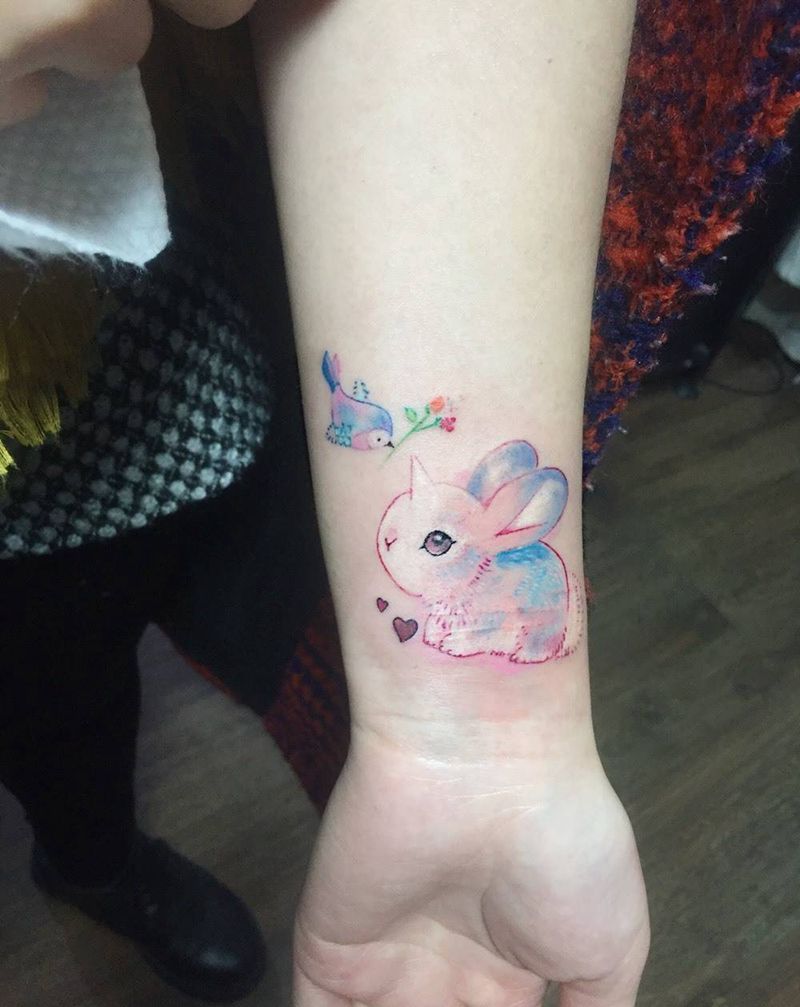 小清新兔兔纹身图片