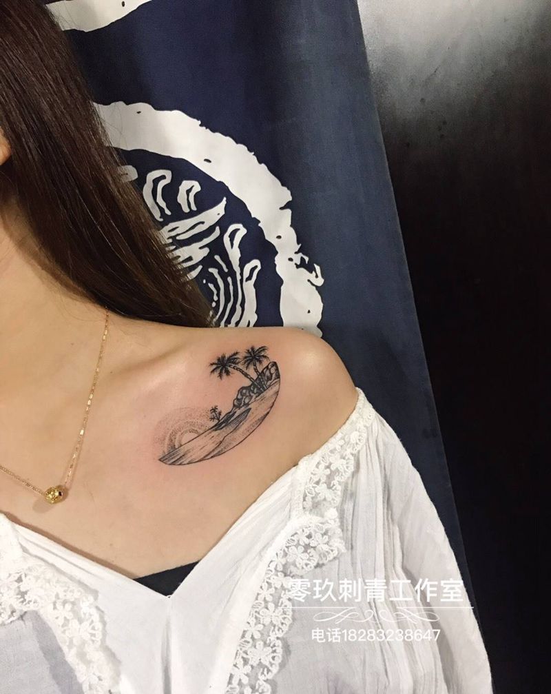 锁骨小图纹身图片