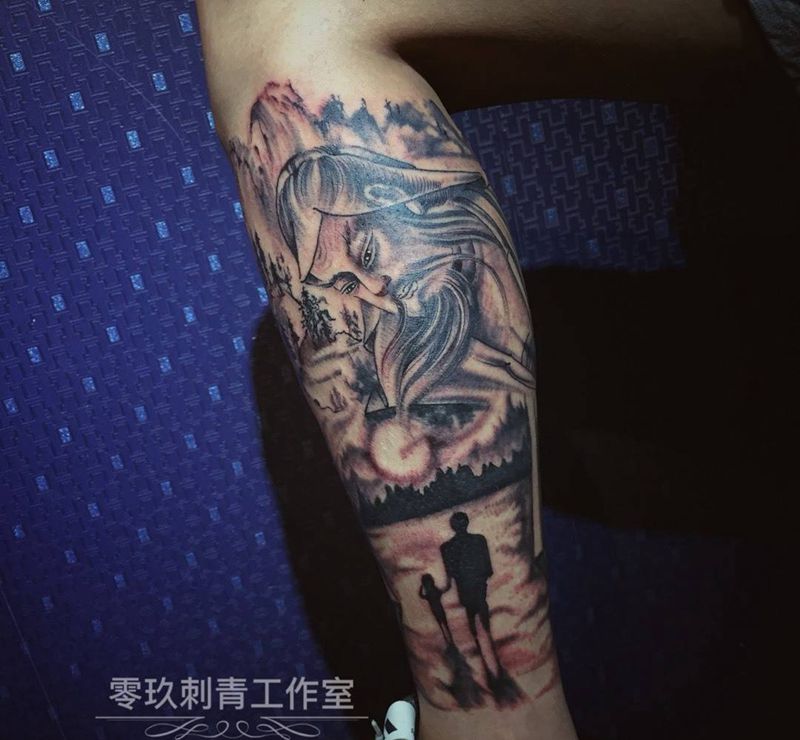 “老子”纹身图片