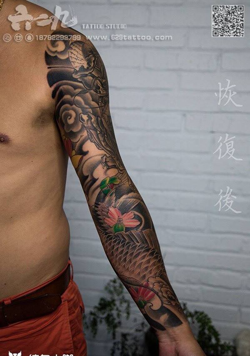 花臂恢复后纹身图片