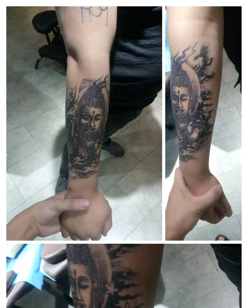 明王与佛(麻药)纹身图片