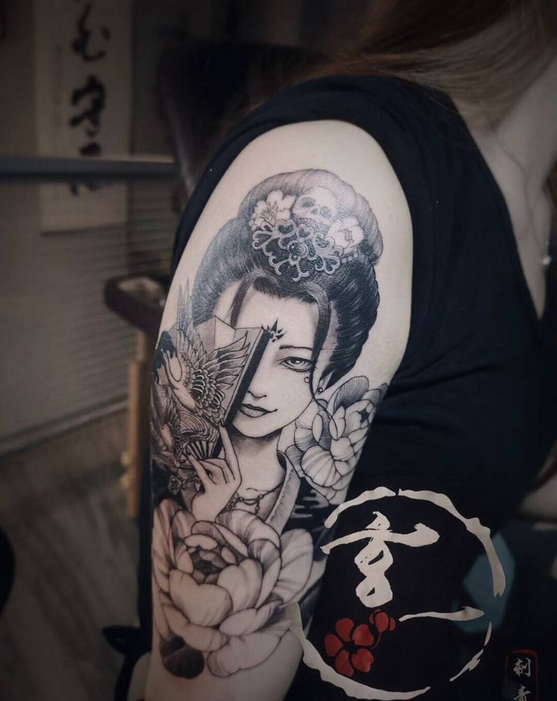 艺妓纹身图片_手臂纹身图案