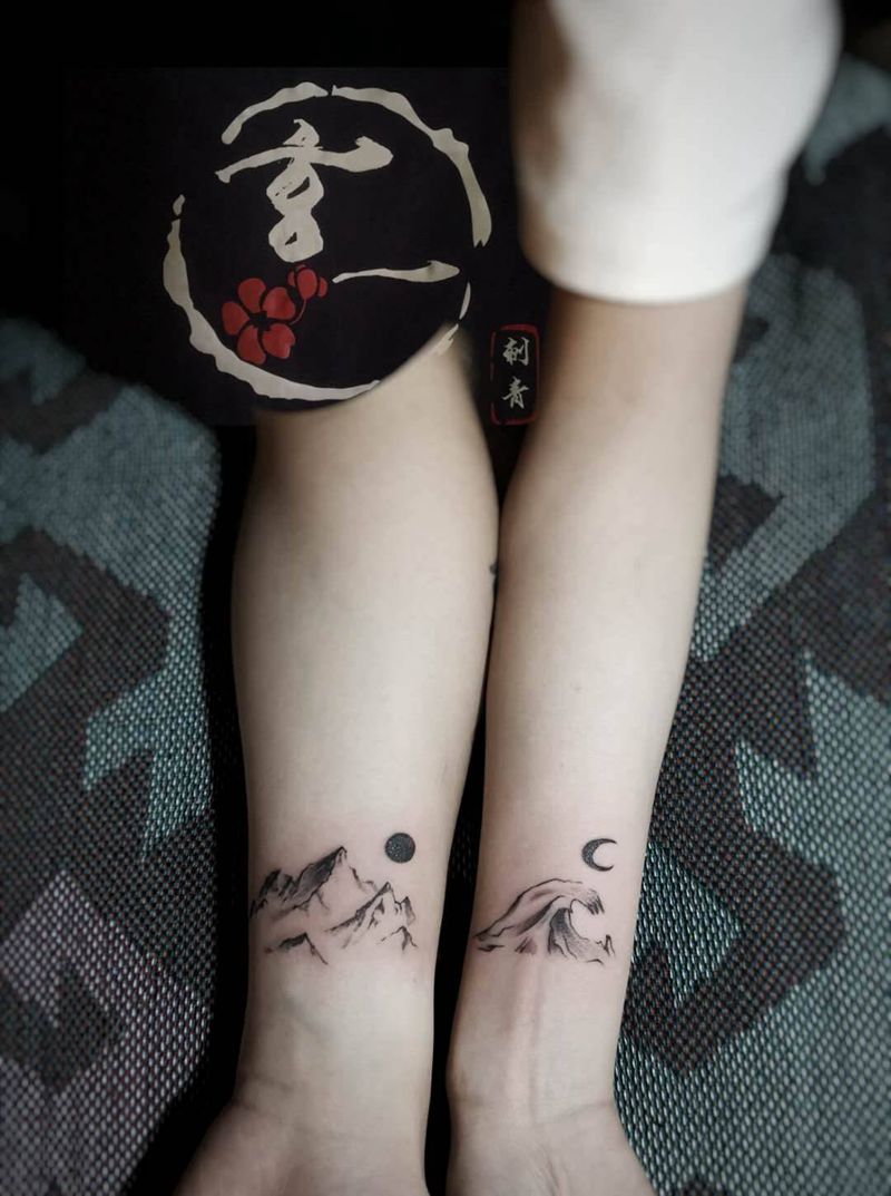 情侣纹身图片_手臂纹身图案