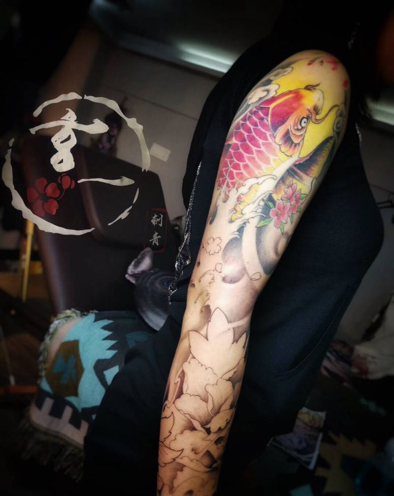 花臂未完待续纹身图片_手臂纹身图案