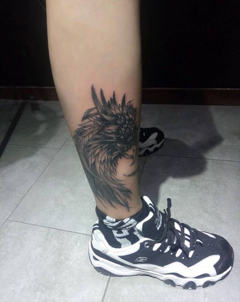 线稿鹰纹身图片